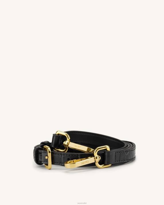 Black Croc JW PEI Strap for Mini Flap VV8B250