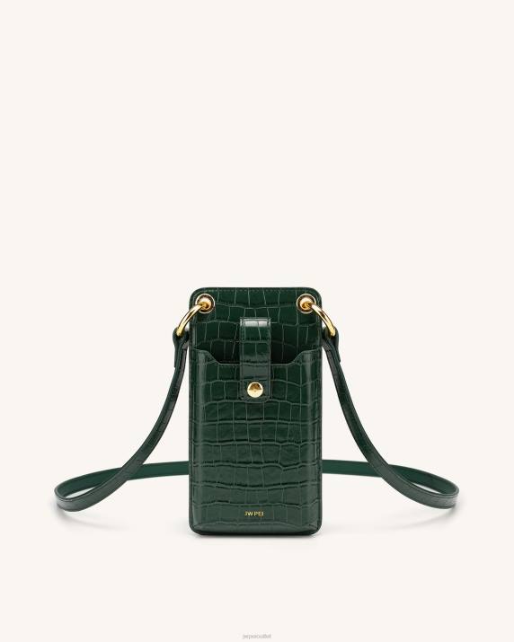 Dark Green Croc JW PEI Quinn Phone Bag VV8B188
