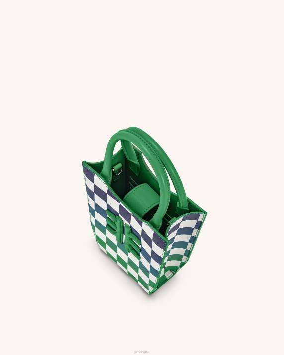 Grass Green & Dark Blue JW PEI FEI Gradient Checkerboard Phone Bag VV8B216