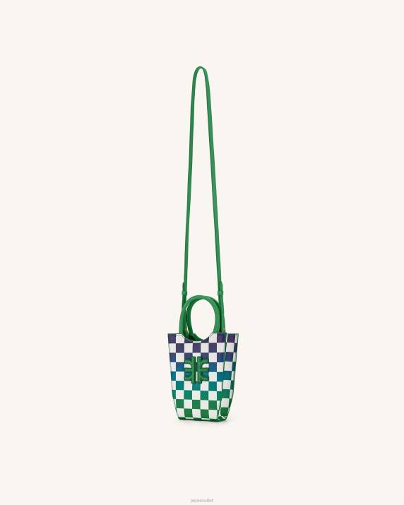 Grass Green & Dark Blue JW PEI FEI Gradient Checkerboard Phone Bag VV8B216