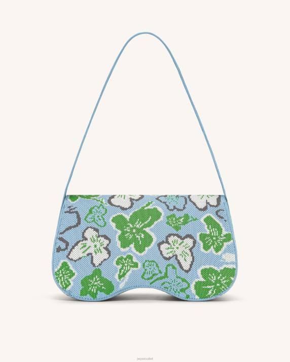 Flower Collection - Ice & Green & White & Gray JW PEI Becci Knitted Shoulder Bag VV8B148