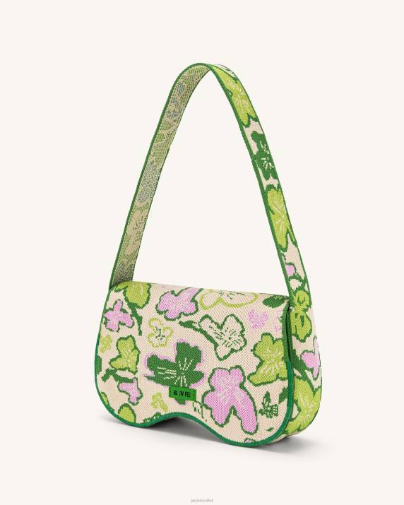 Flower Collection - Lime & Green & Pink & lvory JW PEI Becci Knitted Shoulder Bag VV8B150