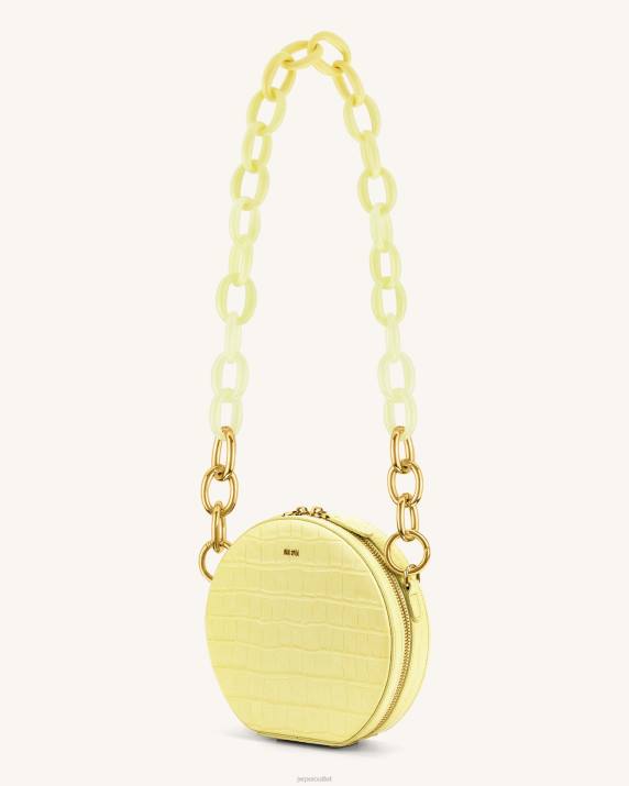 Light Yellow Croc JW PEI Luna Gradient Acrylic Chain Circle Shoulder Bag VV8B74