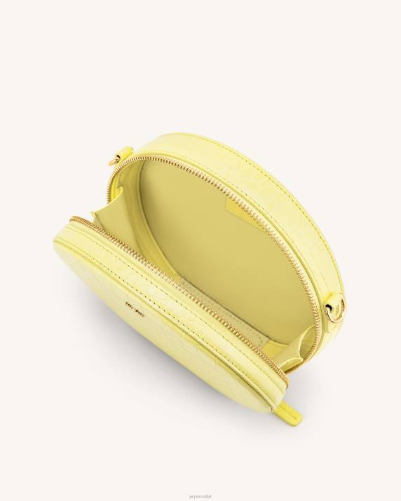 Light Yellow Croc JW PEI Luna Gradient Acrylic Chain Circle Shoulder Bag VV8B74