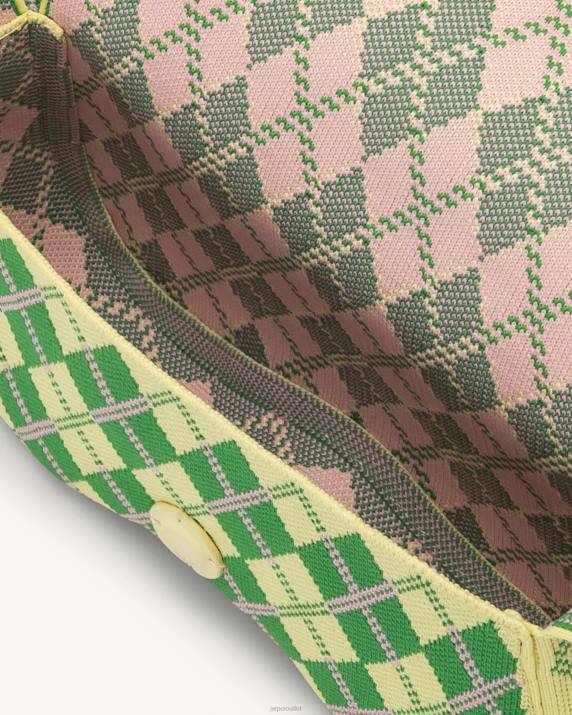 Light Yellow & Green & Pink JW PEI Becci Knitted Shoulder Bag VV8B115