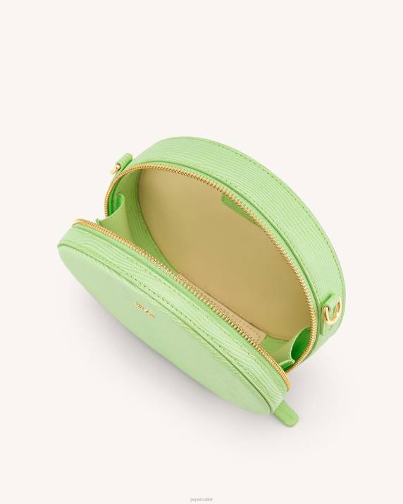 Lime Green Lizard JW PEI Luna Gradient Acrylic Chain Circle Shoulder Bag VV8B66