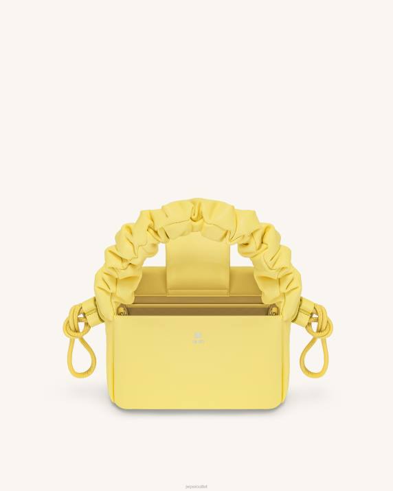 Light Yellow JW PEI Rylee Pleated Drawstring Top Handle Bag VV8B175