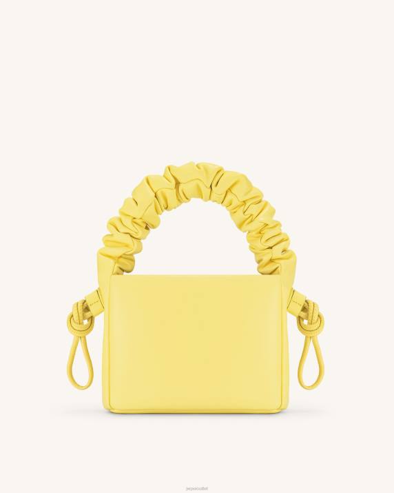 Light Yellow JW PEI Rylee Pleated Drawstring Top Handle Bag VV8B175